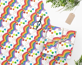 Rainbow Holiday Wrapping Paper: Gay Pride Gift Wrap