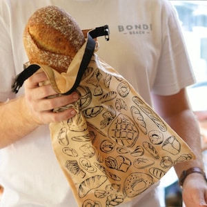 Reusable Bread Bag made with rPET - Keep Your Bread Fresh and Reduce Plastic Waste! Brown