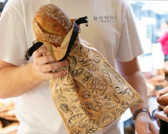 Reusable Bread Bag made with rPET - Keep Your Bread Fresh and Reduce Plastic Waste! Brown