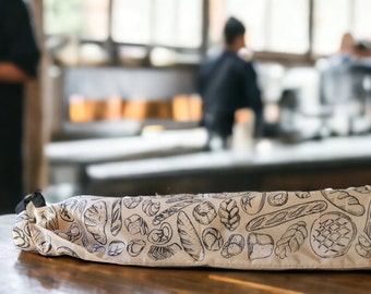 Reusable Baguette Bag made with rPET - Keep Your Bread Fresh and Reduce Plastic Waste! Brown