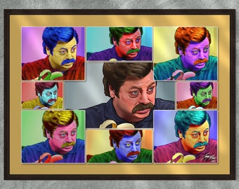 Ron Swanson vs the Banana (Warhol Collage)