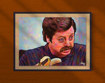 Ron Swanson vs the Banana (Colorful)