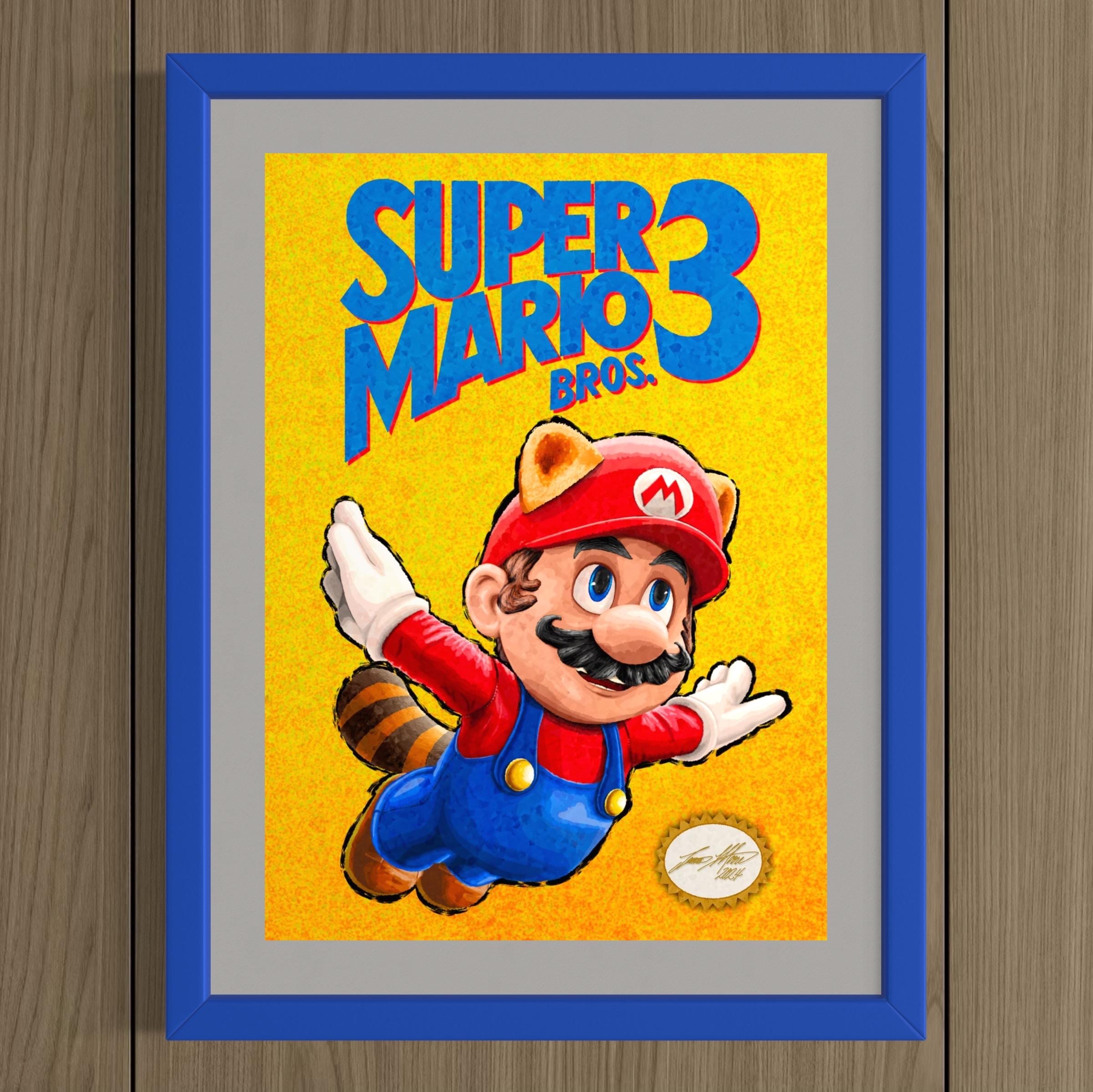 マリオ3のカバーアートを再現（アートプリント） - Etsy 日本