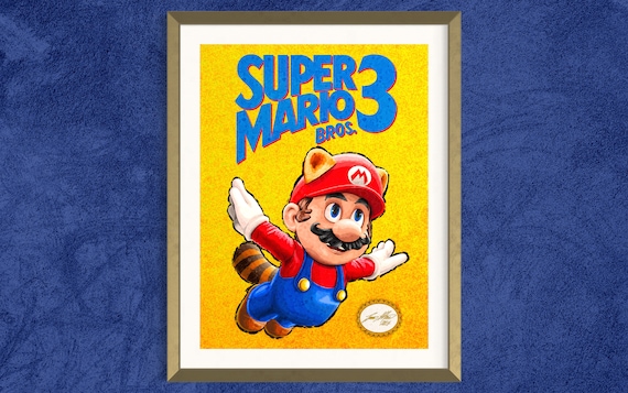 スーパーマリオ3 アートポスター NINTENDO SUPER MARIO BROS 3 COVER POSTER PRINT NEW 24x36