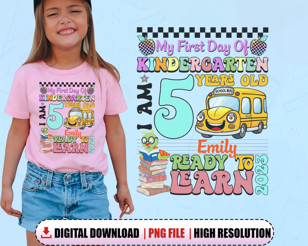 Custom First Day of Kindergarten PNG SVG Kids Back to School - Etsy