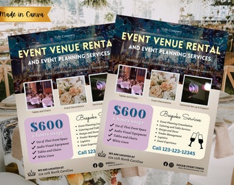 DIY event rental services flyer | brand awareness event planning flyer | Customizable party Flyer | CANVA event equipment Flyer