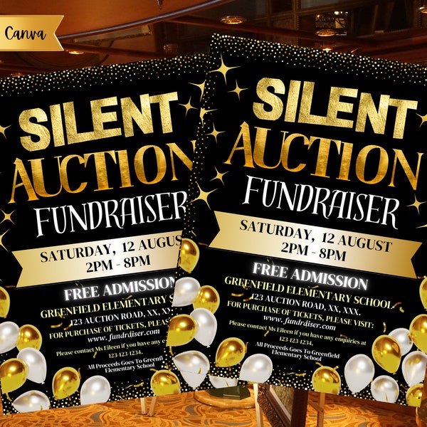 Silent Auction Fundraiser | School Fundraiser | Charity Night | Church Fundraising | Elementary School Silent Auction | Auction Night