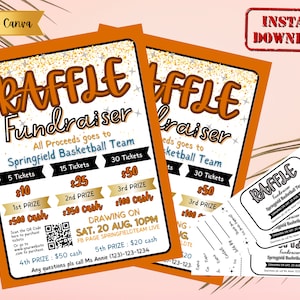 Modello di volantino per raccolta fondi lotteria fai da te / Biglietto della lotteria / Evento di raccolta fondi / Stampabili della lotteria / Lotteria fai da te / Beneficenza / Evento di lotteria scolastica
