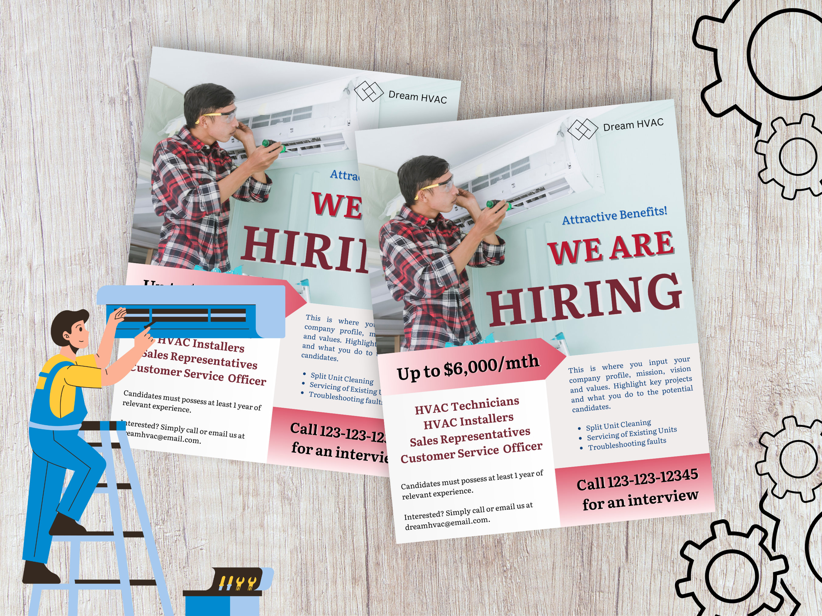 We Are Hiring Hvac Flyer Customizable Hvac Hiring Flyer CANVA We Are