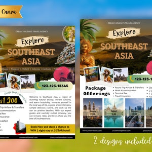 Travel Agency flyer | editable travel flyer | Customizable travel Flyer | CANVA travel Flyer