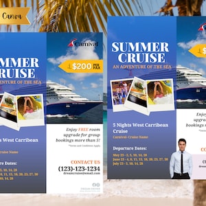 DIY Cruise Agency flyer | editable travel flyer | Customizable Carnival Cruise Flyer | CANVA travel Flyer | Cruise Flyer | Cruise Marketing