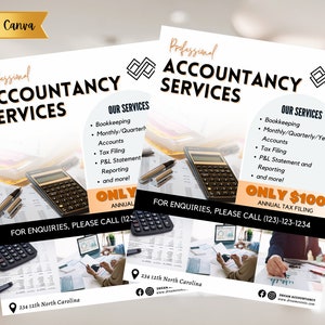 Folheto de serviços de contabilidade DIY | contabilidade para pequenas empresas | Insecto customizável da contabilidade | Preparação de imposto CANVA | Declaração Fiscal | Lucro e prejuízo