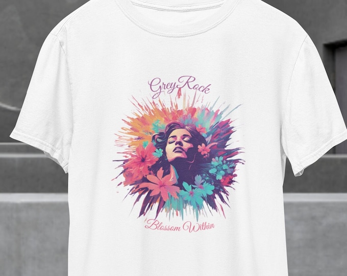Grey Rock 'Blossom Within' Unisex Softstyle T-Shirt - Empower Your Style!