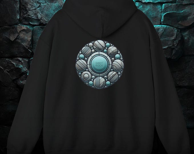 Protective Harmony Hoodie | Grey Rock Anti-Narcissistic Abuse Design | Symbolic Resilience & Inner Strength | Unisex Empowerment Apparel