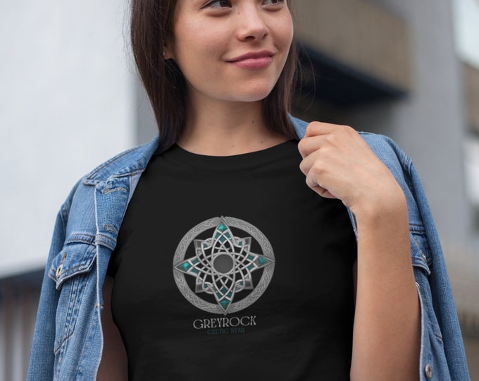 Healing Journey Mandala T-Shirt - Grey Rock 'Celtic Star' Unisex Softstyle Tee