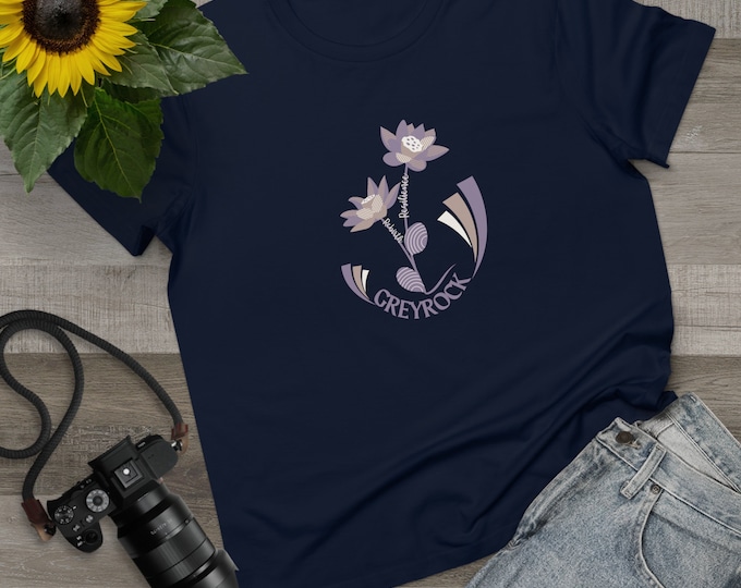 Grey Rock "Lotus Resilience" Womens Maple Cotton Tee Trendy Tshirt