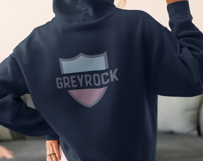 Grey Rock "Shield of Resilience" Hoodie Unisex Hooded Sweatshirt