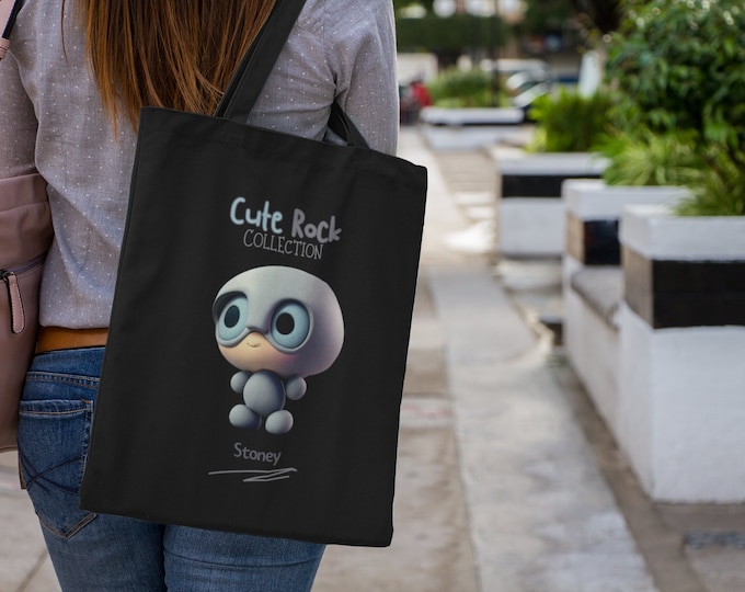 Cute Rock Collection ''Pebbles and Stoney" duo Polyester Canvas Tote Bag (AOP )Perfect Gift for Women