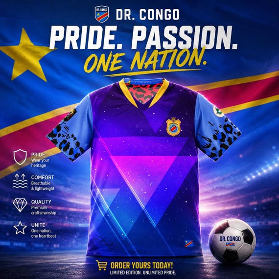 Congo Inspired Football Fashion 2025-2026 - Etsy