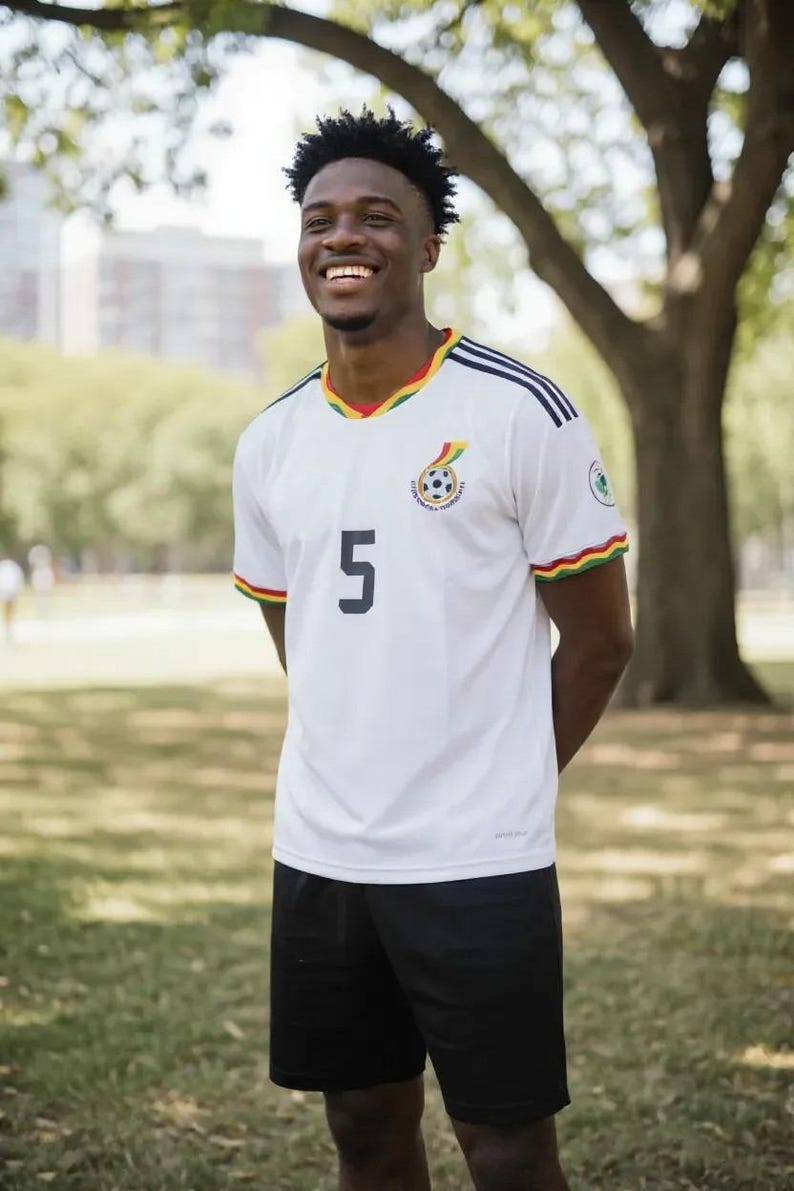 Football and soccer jersey for Ghana team