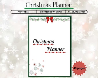 Printable Christmas Planner: Holiday Planning, Xmas Organizer (PDF)
