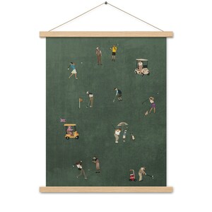 Vintage Tiny Golfers: Trump, Tiger, Queen & DiCaprio | Retro Art Print | Gift for Golfers
