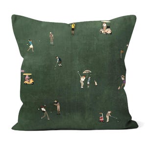 Vintage-Golfplatz-Dekokissen, Retro-Golfer-Kissen, Geschenk für Golf-Papas