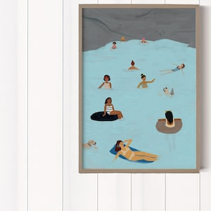 Schwimmbad Kunst, Schwimmbad Wandkunst, Schwimmbad Druck, minimalistische Wanddekoration, Kunstdruck im Wohnheim, Blauer Kunstdruck, blaue Wandkunst