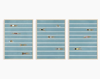 Minimalistisches Schwimmbad Kunstdruck | Sommer Swim Poster