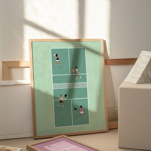 Pickleball Wall Art Print | Cute Pickleball Poster | Pink Pickleball Art Print | Printable Pickle Ball Poster | Modern Pickleball Art