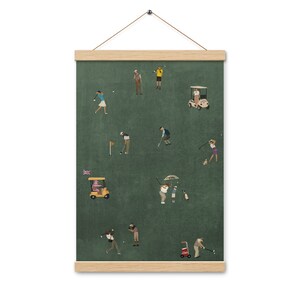 Vintage Tiny Golfers: Trump, Tiger, Queen & DiCaprio | Retro Art Print | Gift for Golfers