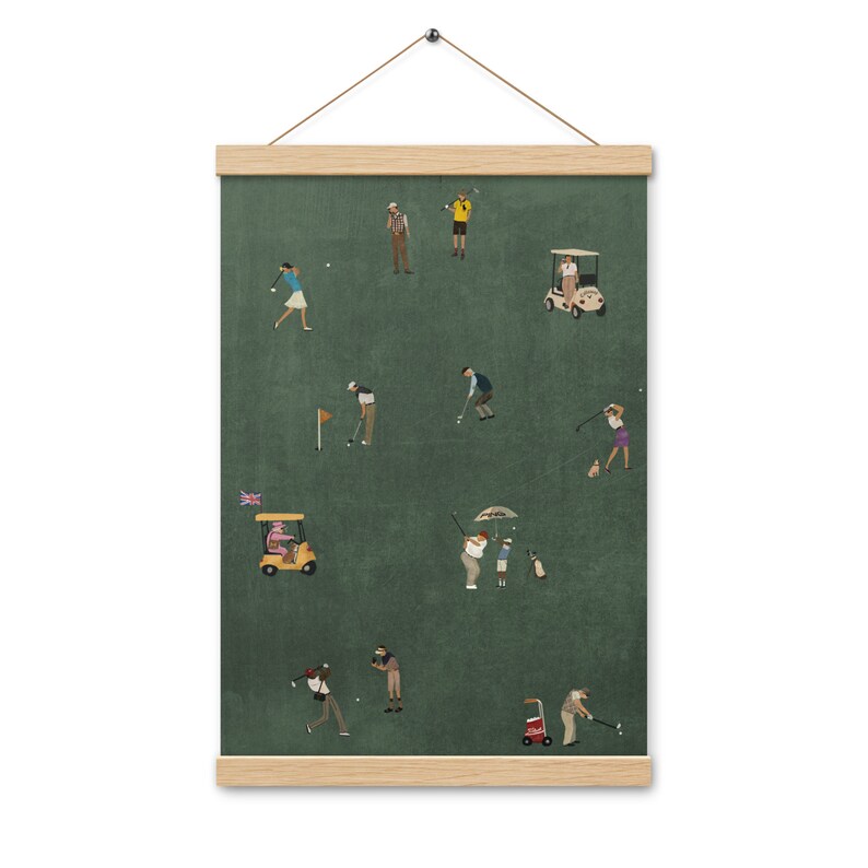 Vintage Tiny Golfers: Trump, Tiger, Queen & DiCaprio | Retro Art Print | Gift for Golfers