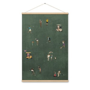 Vintage Tiny Golfers: Trump, Tiger, Queen & DiCaprio | Retro Art Print | Gift for Golfers