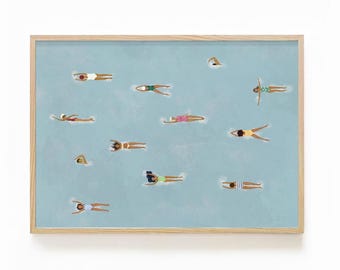 Blue Swimming Pool Art Print | Christmas Gift for Swimmer