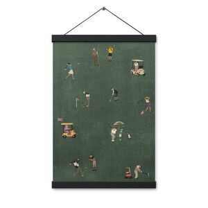 Vintage Tiny Golfers: Trump, Tiger, Queen & DiCaprio | Retro Art Print | Gift for Golfers