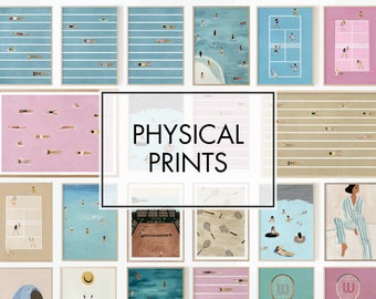Stylized Sports Wall Art - Artistic Tennis, Pickleball & Pool Prints | Decorative Minimalist Home Decor