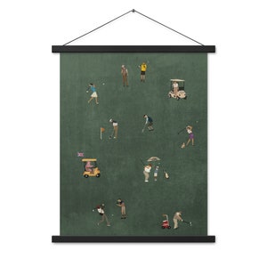 Vintage Tiny Golfers: Trump, Tiger, Queen & DiCaprio | Retro Art Print | Gift for Golfers