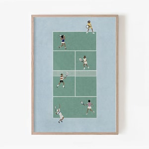 Printable Tennis wall art | Retro Tennis Art Print | Tennis Print | Sports Decor | Tennis Wall Decor, Tennis Court Poster, Vintage Wall Art
