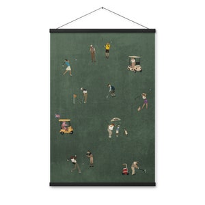 Vintage Tiny Golfers: Trump, Tiger, Queen & DiCaprio | Retro Art Print | Gift for Golfers