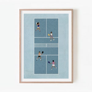 Blue Pickleball Wall Art Print, Printable Pickle Ball Court Poster Pickleball Gifts Pickleball Sport Poster, Sports Print, pickleball print