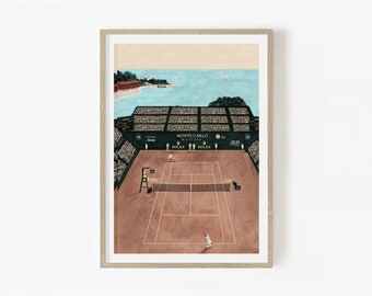 Monte Carlo Masters Tennis Art Print | Djokovic vs Tiafoe