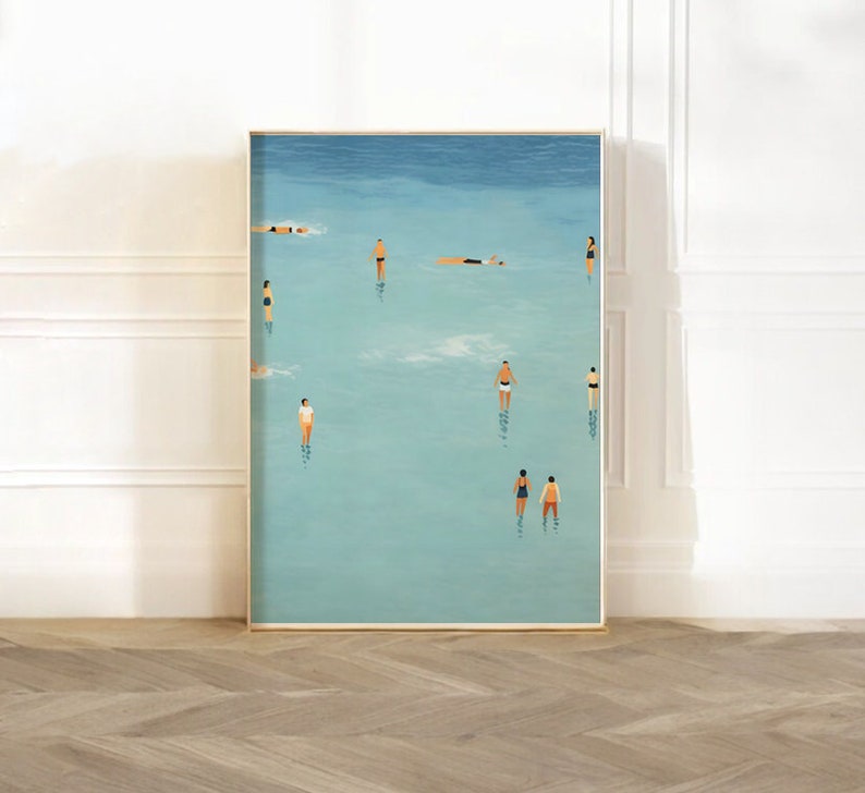 Retro Swimming Art Swimming Pool Wall Art Downloadable Etsy