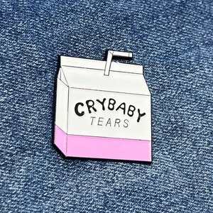 Crybaby Tears Milk Carton Enamel Pin, Clothing Bag Brooch, Best Gift for Friends, Breakup Gift, Feminist, Lapel Badge,