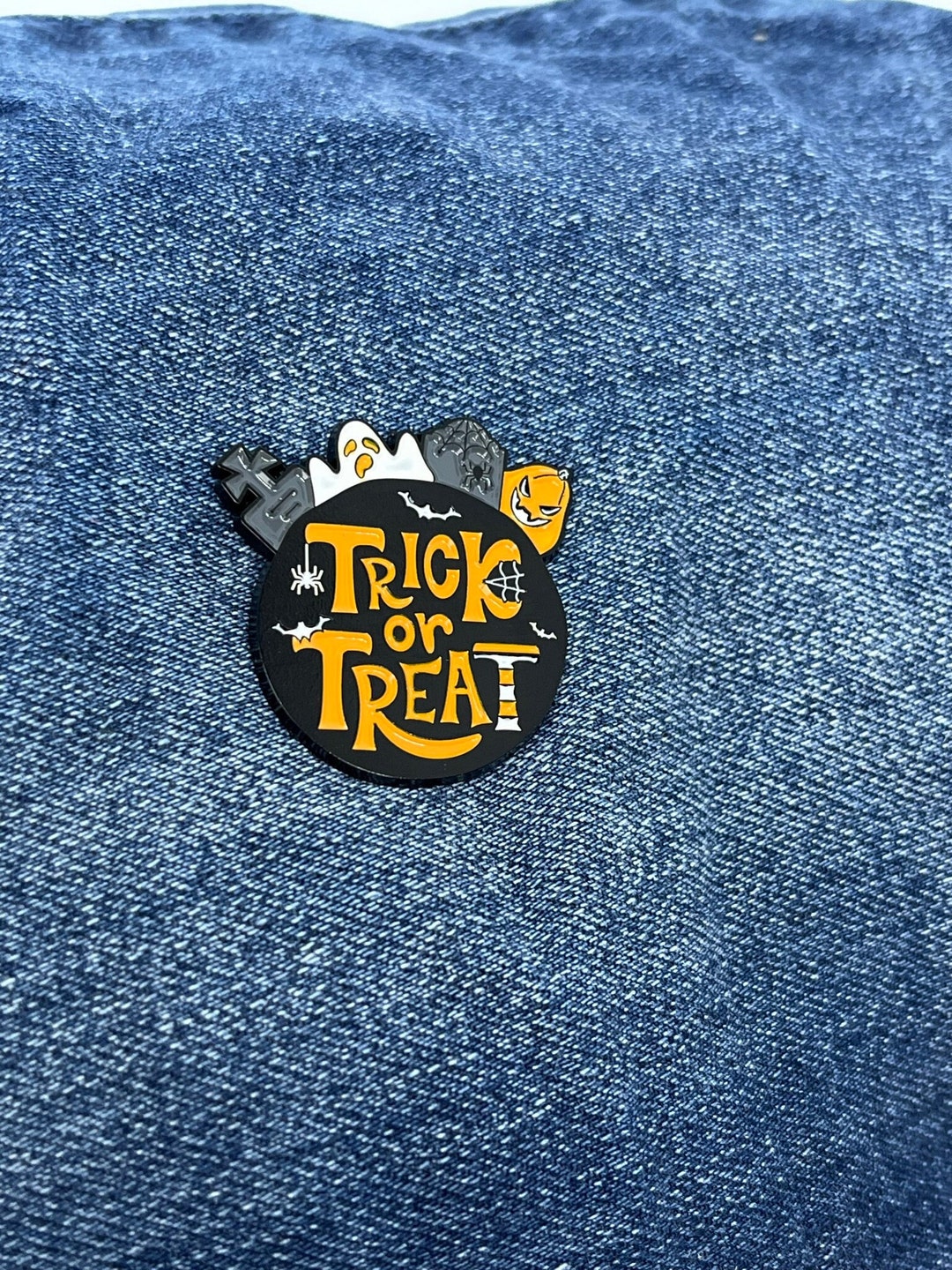 Trick or Treat Halloween Enamel Pin, Halloween Bag Brooch, Best Gift ...