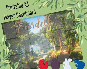 Unofficial Everdell Printable Board Game Player Mat Dashboard A3 Size