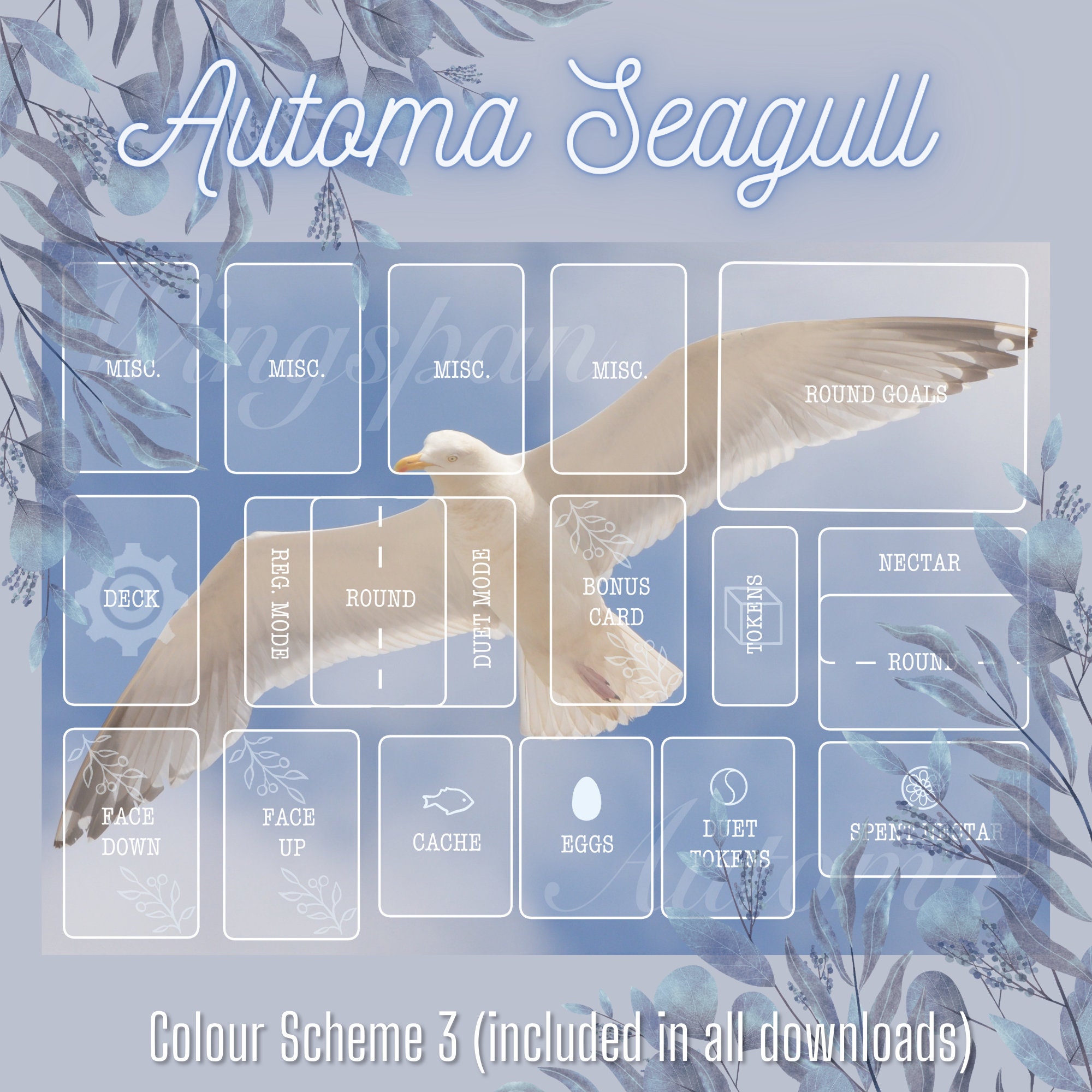 Wingspan Automa Printable Player Dashboard Mat A3 Digital Etsy