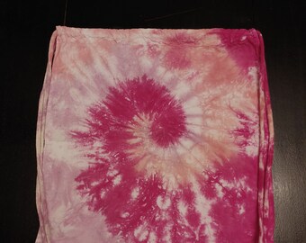 Handmade Tie-dye Drawstring Backpack - Pink Spiral