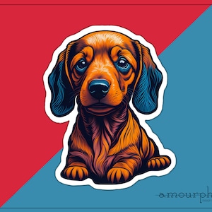 Dackel Sticker, Hunde Vinyl Sticker, Aufkleber für Hundeliebhaber