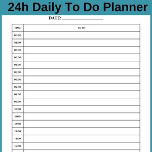 Hourly Printable Program Planner in A4, Letter size, B5 and A5 sizes, PDF download