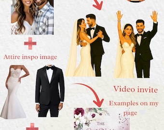 Custom Couple Portrait Digital Wedding Video Invitation